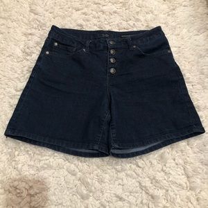 Jessica Simpson High Waisted button front Denim Jean shorts size 28